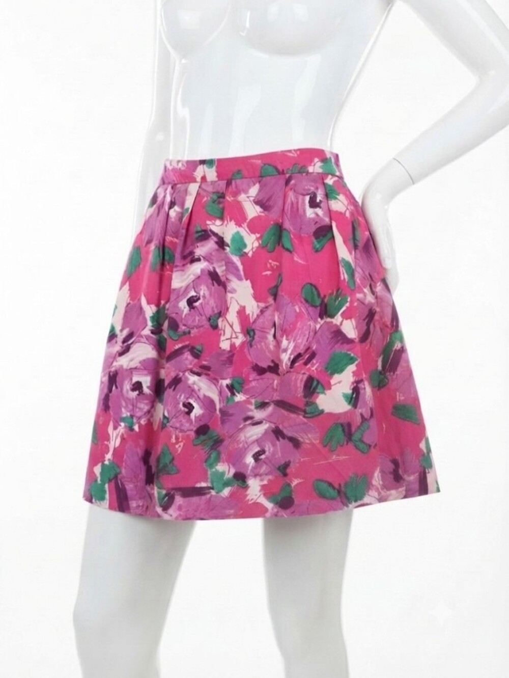 J.Crew Floral Print Skirt Pockets Pink Purple Lined Size 4